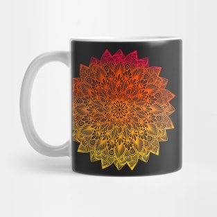 Red-Orange Digital Mandala Mug